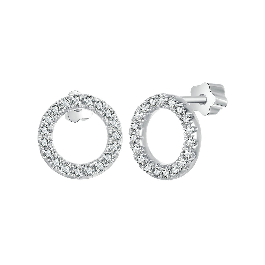 925 Sterling Silver 10mm Moissanite Earrings for Women