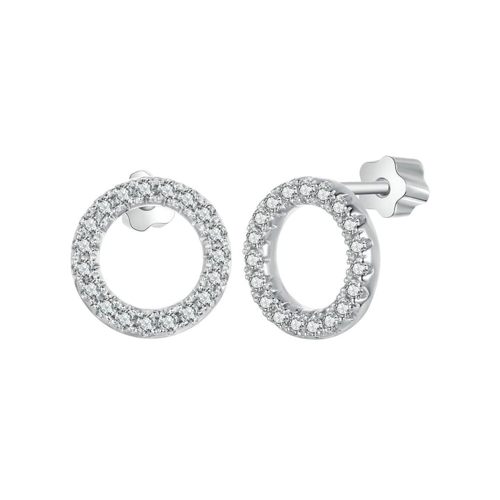 925 Sterling Silver 10mm Moissanite Earrings for Women