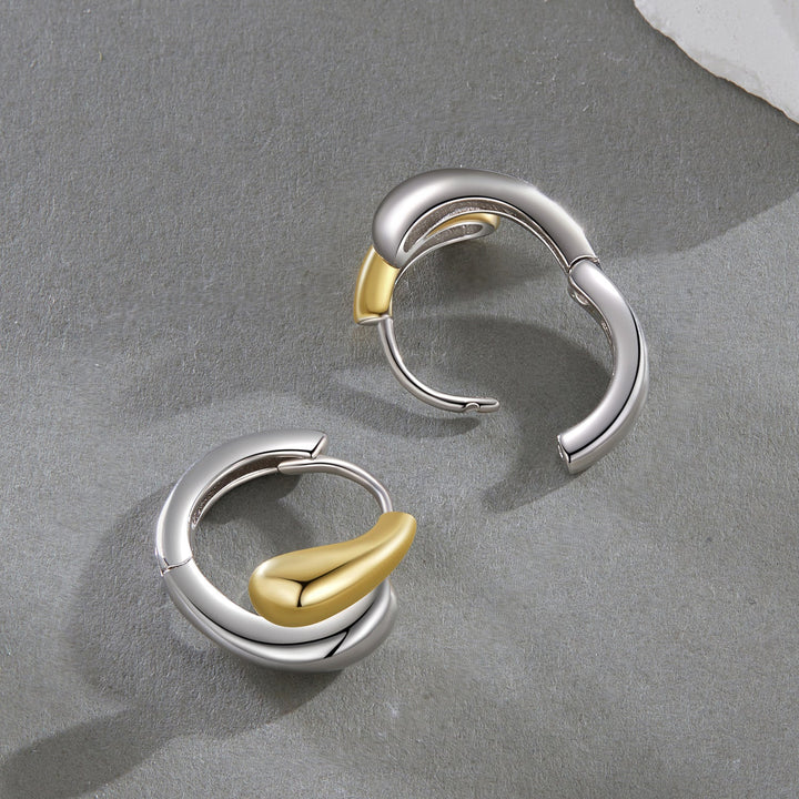 925 Sterling Silver &amp; Plated Gold &amp; Plated White Gold Earrings