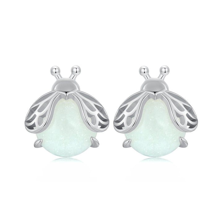 925 Sterling Silver Luminous Stone Earrings