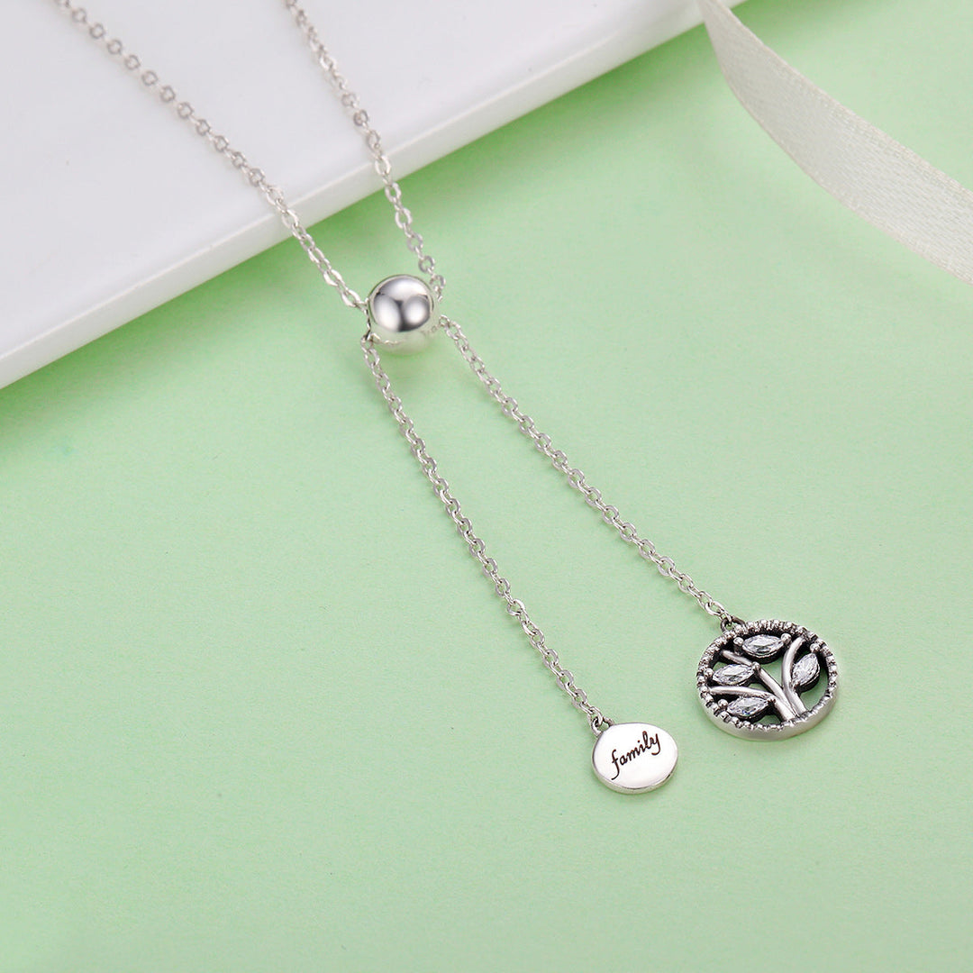 925 Sterling Silver Necklace 42CM Length with 9.5CM Pendant for Women