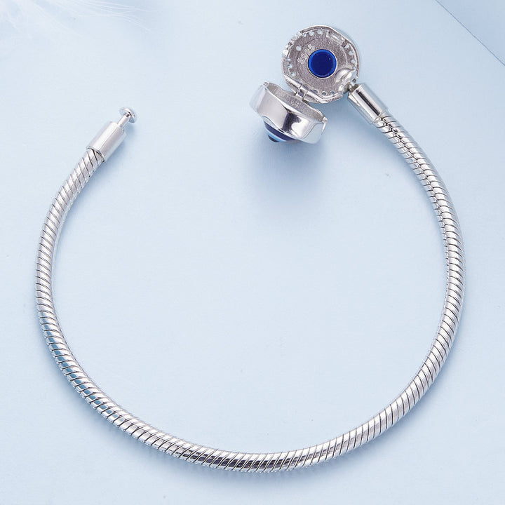 925 Sterling Silver Bracelet with CZ &amp; Resin, Size 17.0