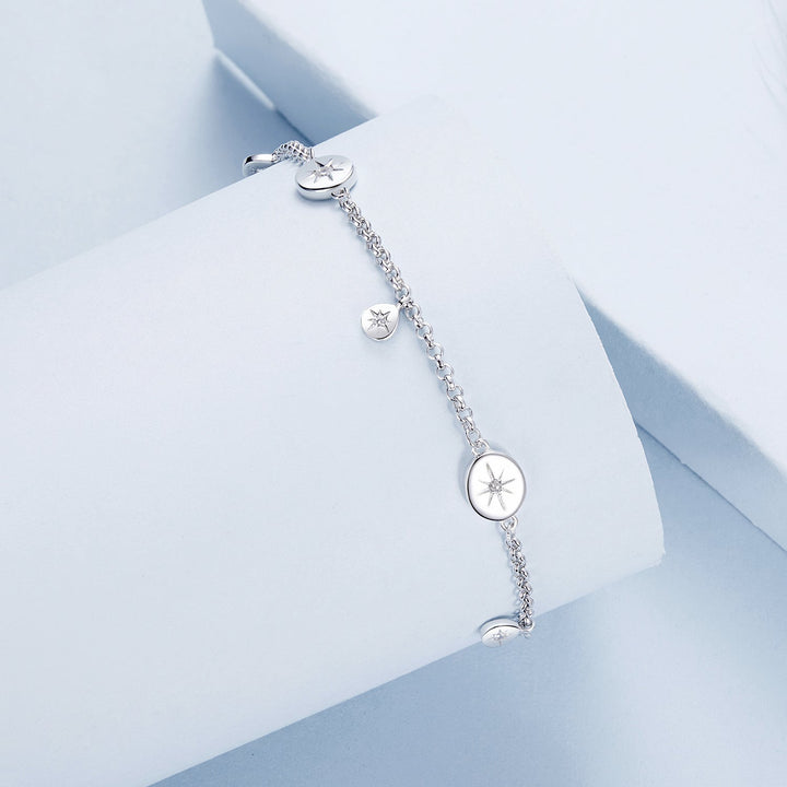 925 Sterling Silver &amp; Plated White Gold CZ Bracelet