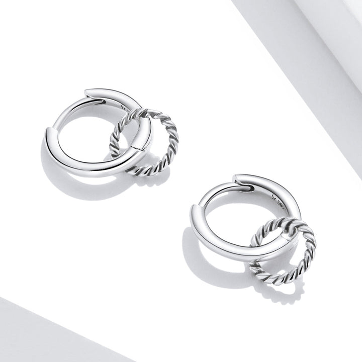 925 Sterling Silver &amp; Oxidized Silver Earrings for Women