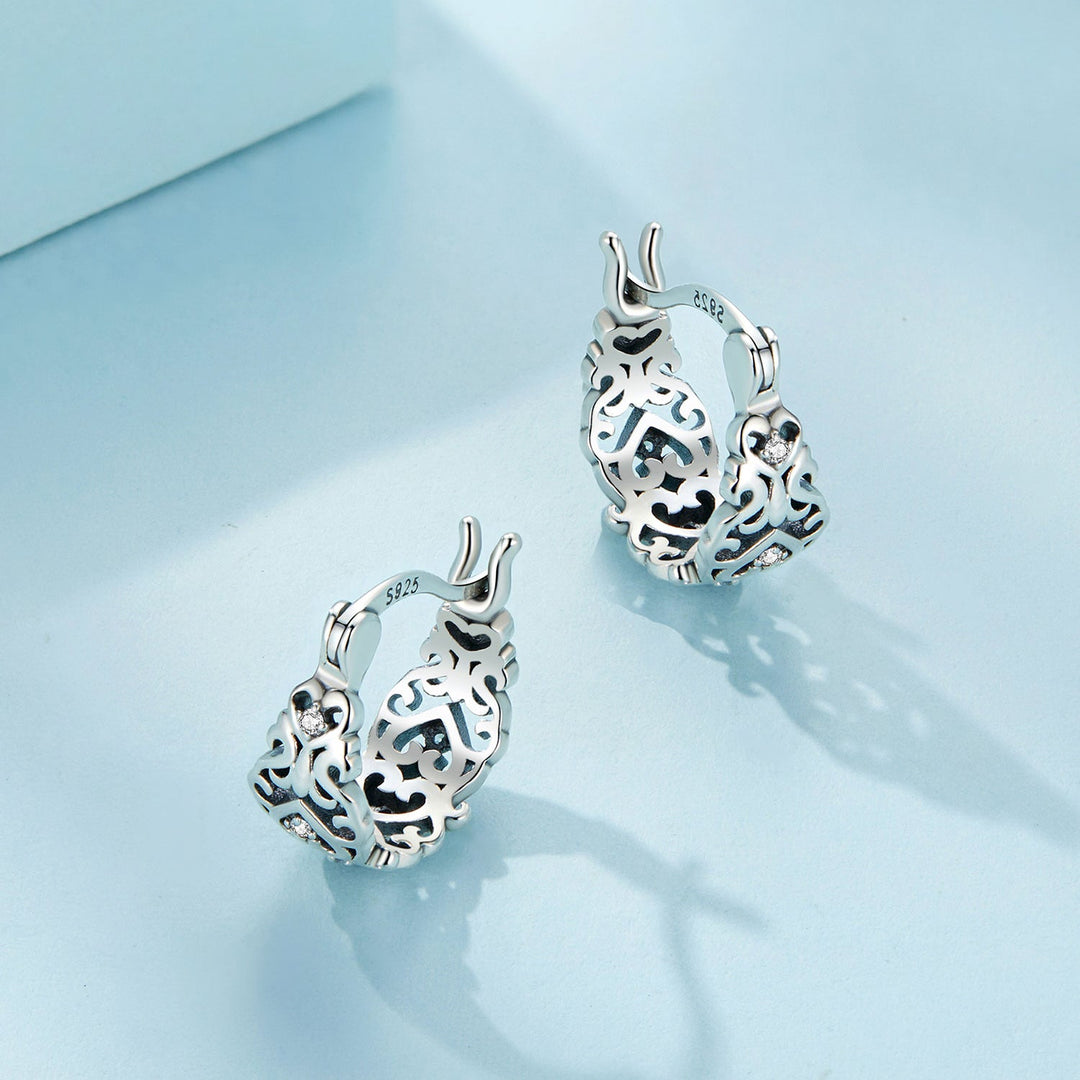 925 Sterling Silver Earrings with Pavé Setting CZ