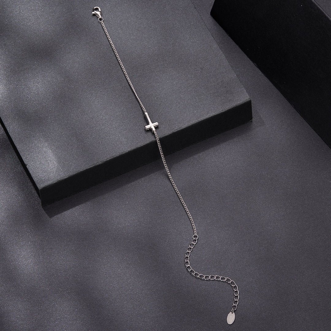 925 Sterling Silver Moissanite Bracelet 15+6cm, Plated White Gold, for Women