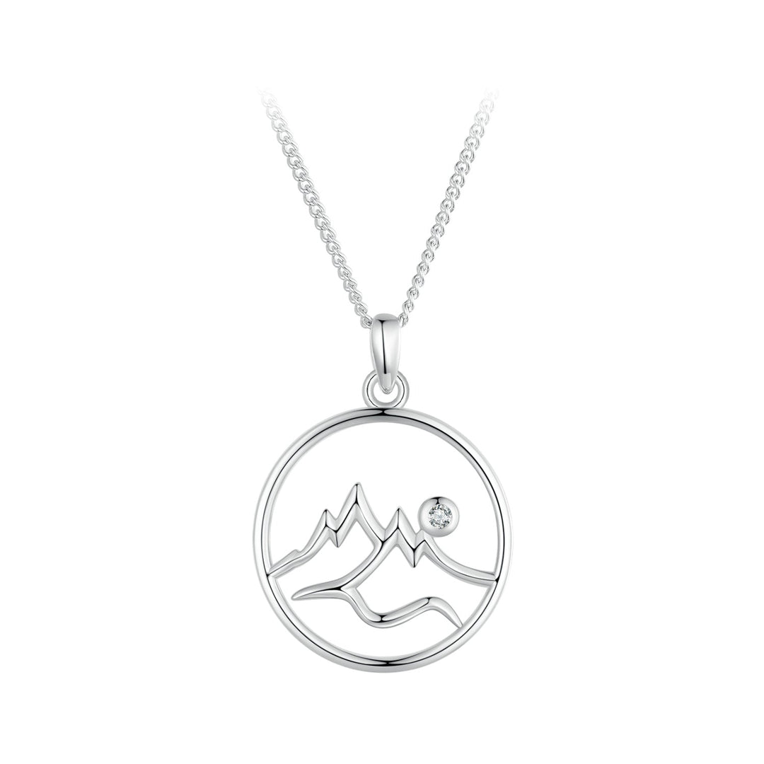 925 Sterling Silver Necklace with Pavé Setting CZ 21*16mm Pendant