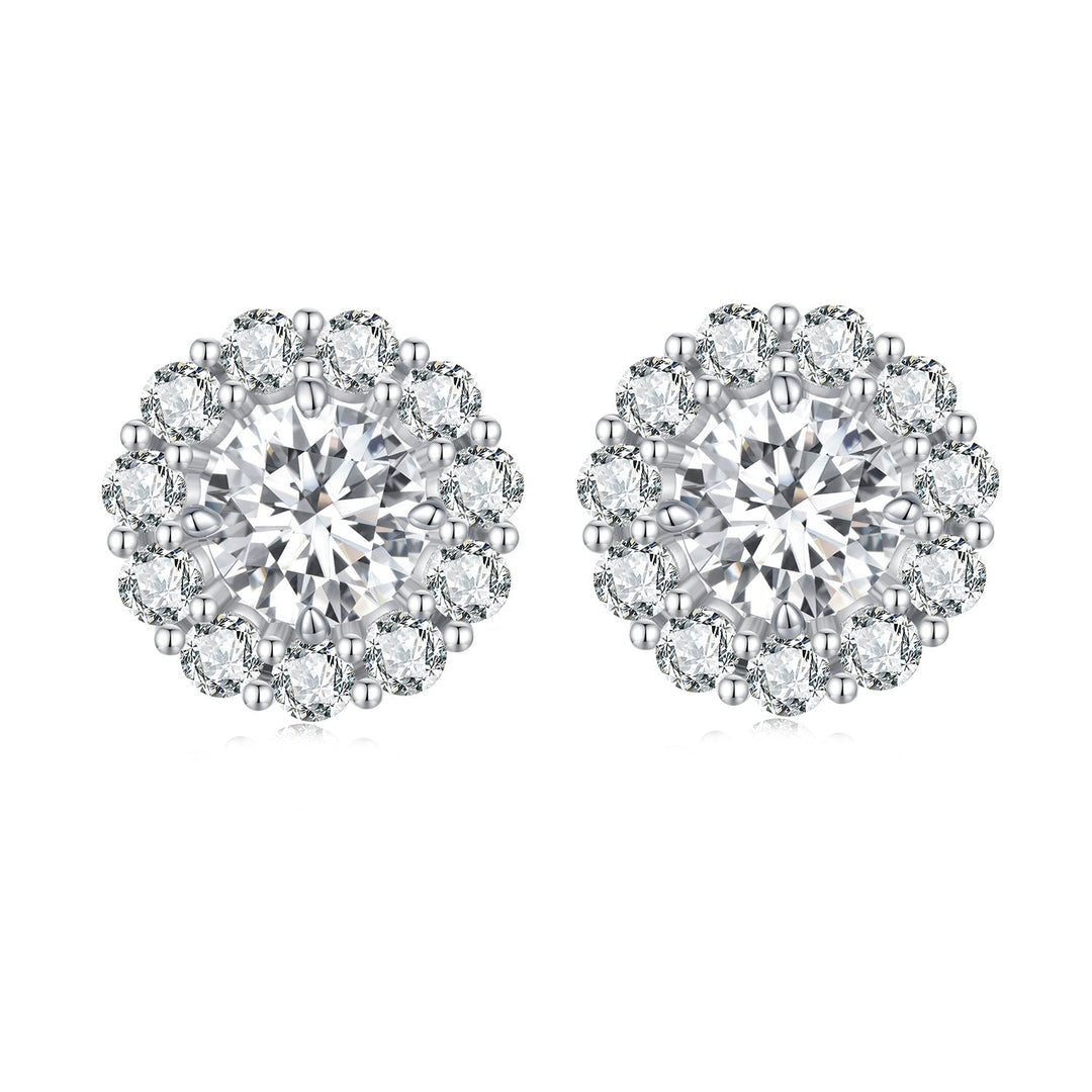 925 Sterling Silver 0.5 Carat Moissanite Earrings for Women