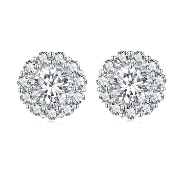 925 Sterling Silver 0.5 Carat Moissanite Earrings for Women