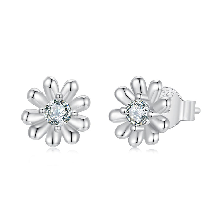 925 Sterling Silver Moissanite 0.3cm Earrings for Women