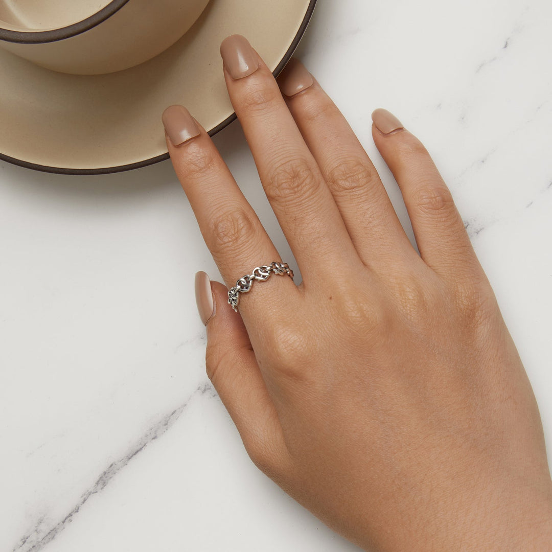 925 Sterling Silver Oxidized Ring - Size 6 for Women