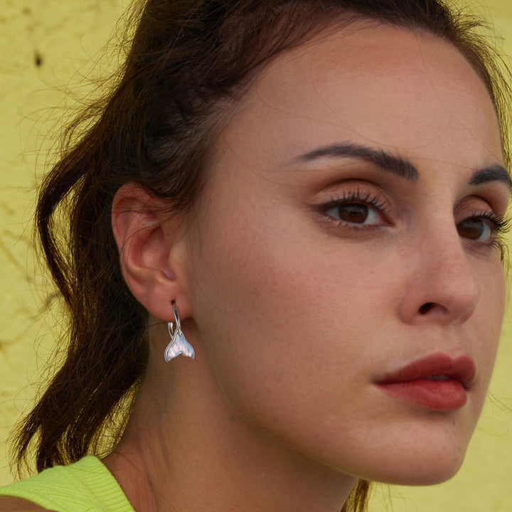925 Sterling Silver Transparent Glass Earrings for Women