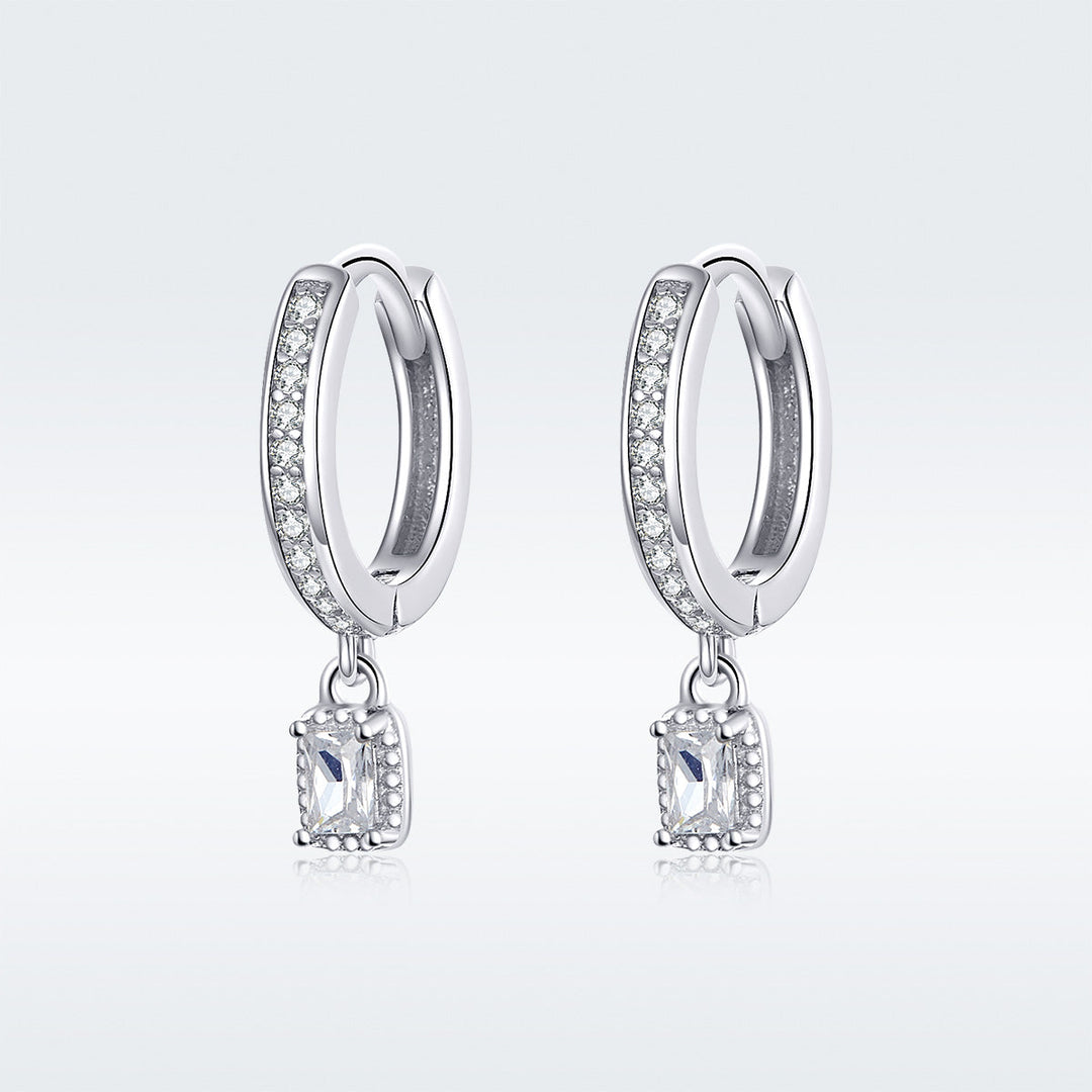 925 Sterling Silver 1.7cm Pavé Setting CZ Earrings
