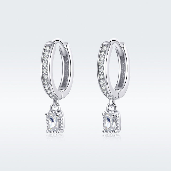 925 Sterling Silver 1.7cm Pavé Setting CZ Earrings