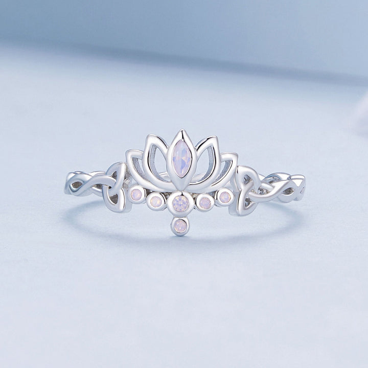 925 Sterling Silver Opal Nanometer Stone Ring Size 6.0 for Women