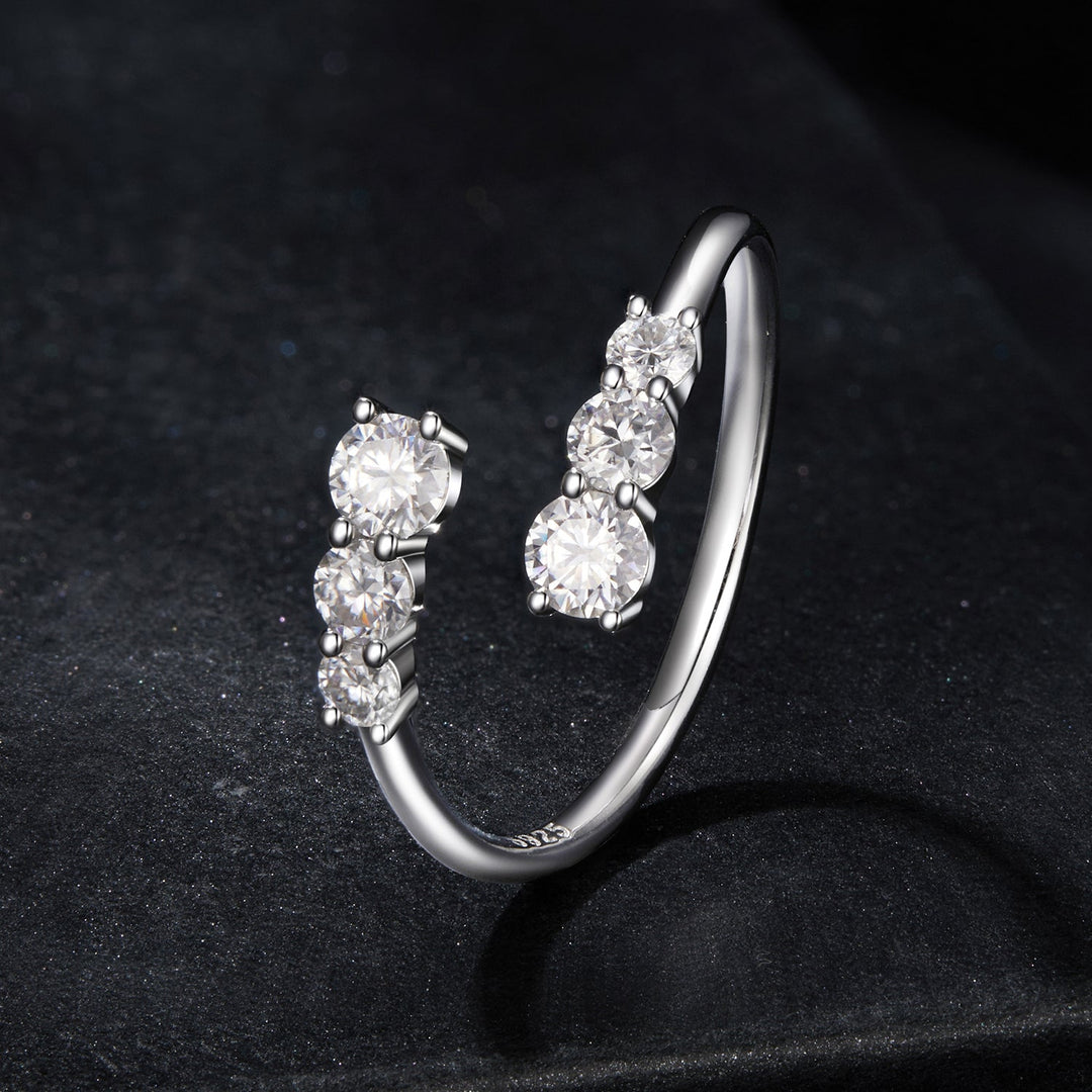 925 Sterling Silver Moissanite Ring for Women - Size E - Plated White Gold
