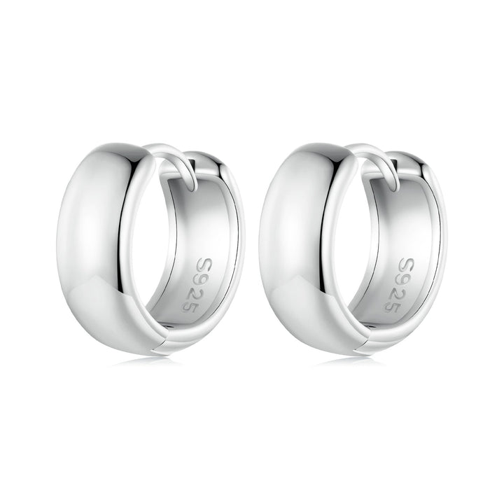 925 Sterling Silver Platinum Plated Earrings 11x5mm for Women