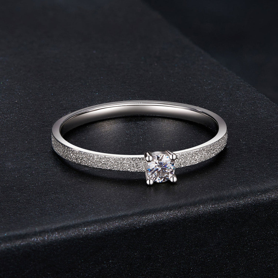 925 Sterling Silver &amp; Moissanite Size 6 Ring with 0.1ct Moissanite