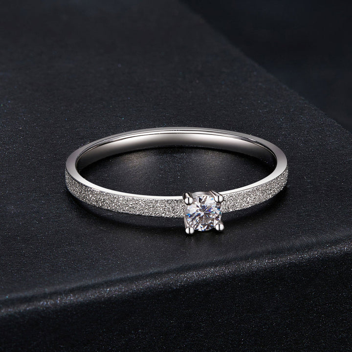 925 Sterling Silver &amp; Moissanite Size 6 Ring with 0.1ct Moissanite