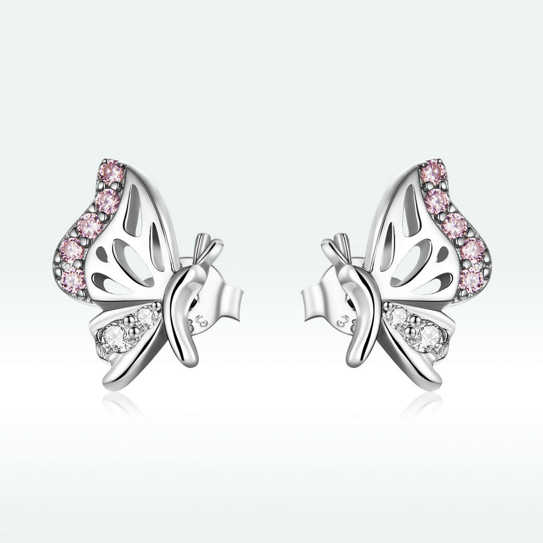 925 Sterling Silver Earrings with CZ in Pavé Setting
