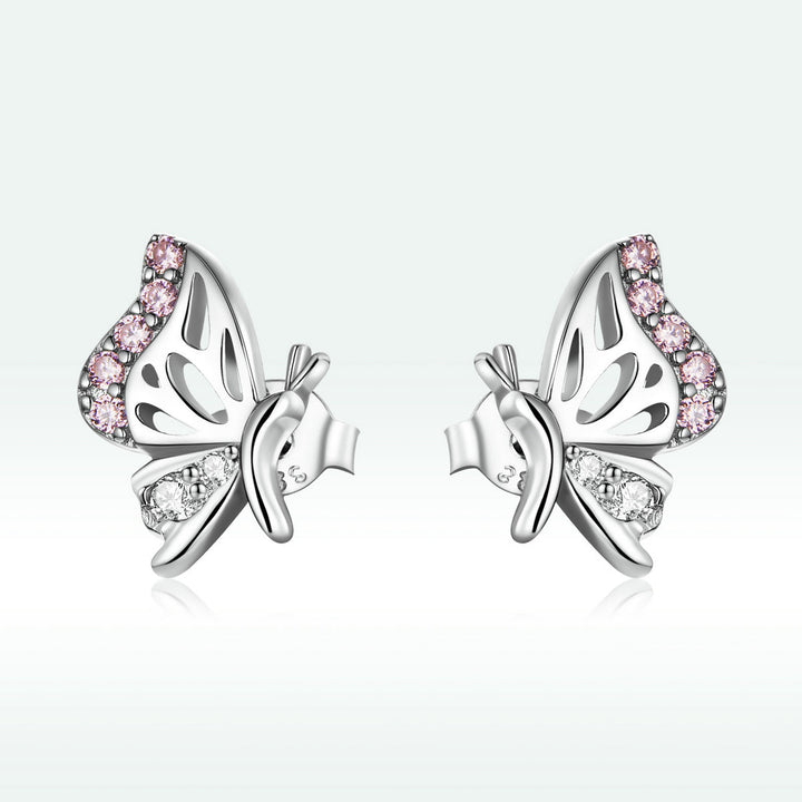 925 Sterling Silver Earrings with CZ in Pavé Setting