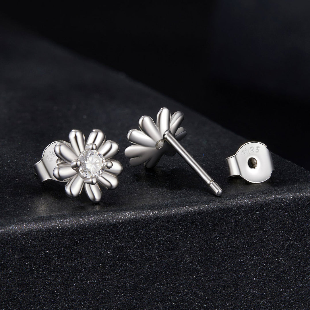 925 Sterling Silver Moissanite 0.3cm Earrings for Women