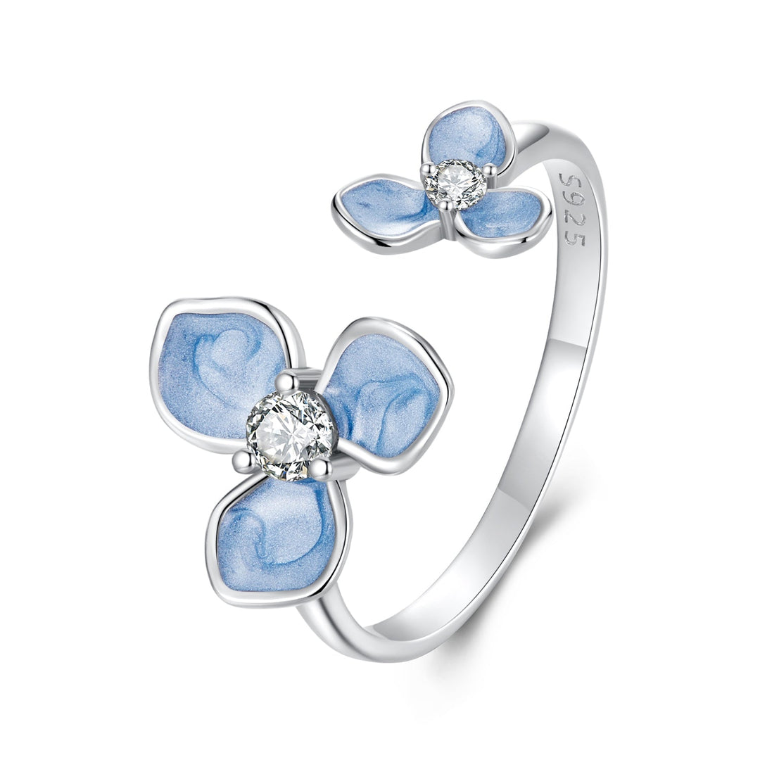 925 Sterling Silver Ring with Enamel Process and Pavé CZ - Stylish &amp; Elegant Design for Women