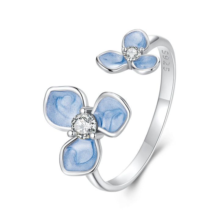 925 Sterling Silver Ring with Enamel Process and Pavé CZ - Stylish &amp; Elegant Design for Women