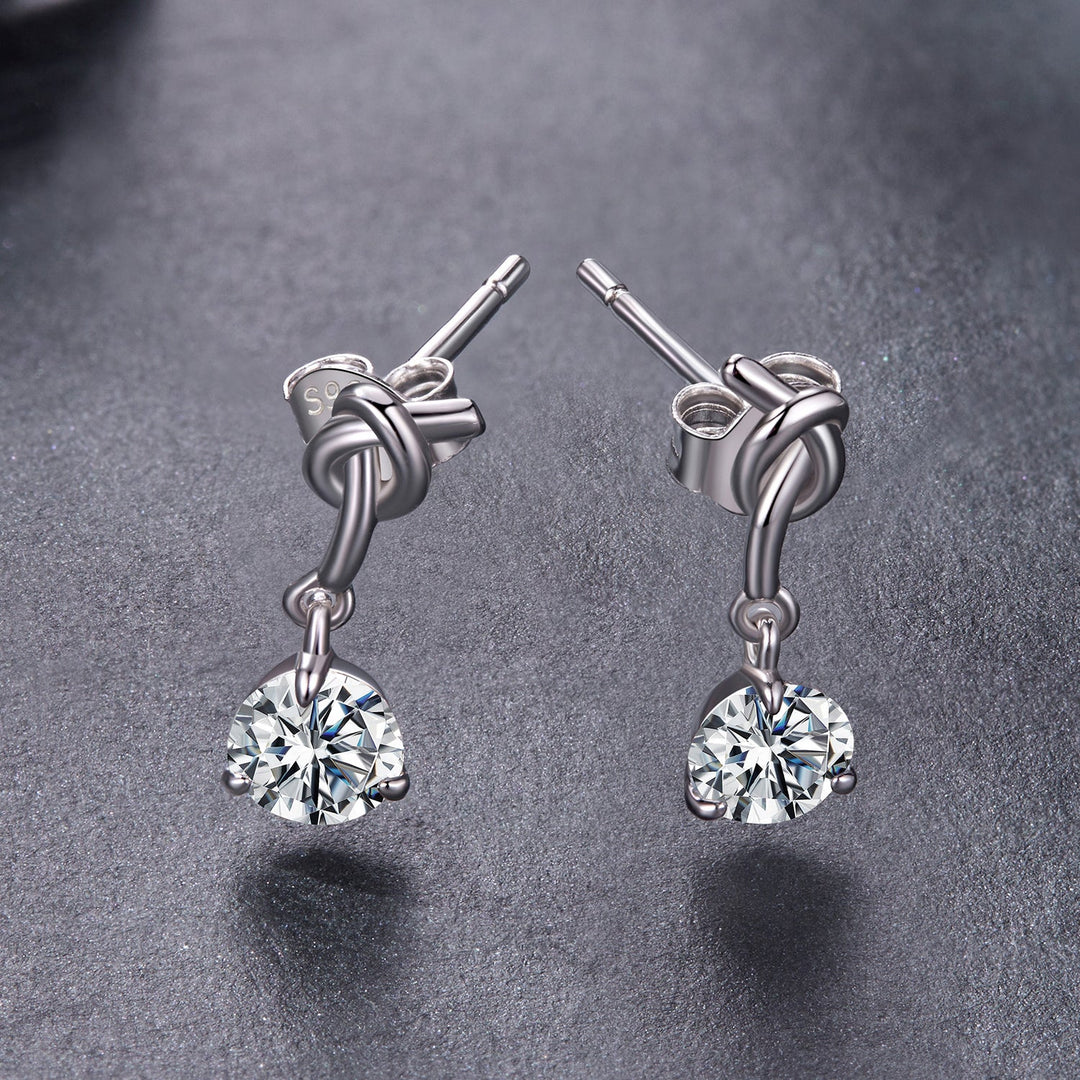925 Sterling Silver Moissanite 0.50 Carat Earrings for Women