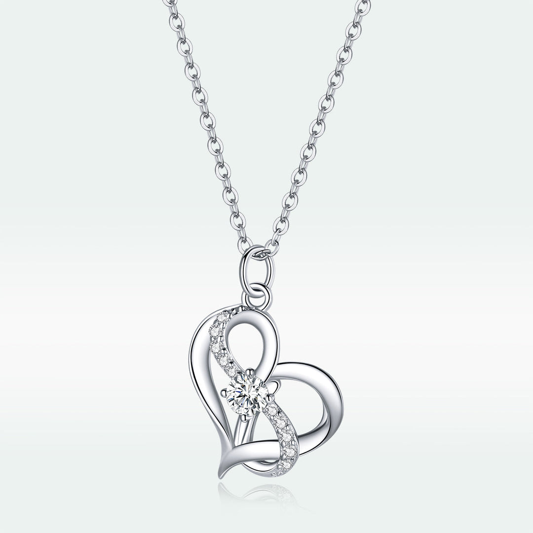 925 Sterling Silver Adjustable CZ Pendant Necklace
