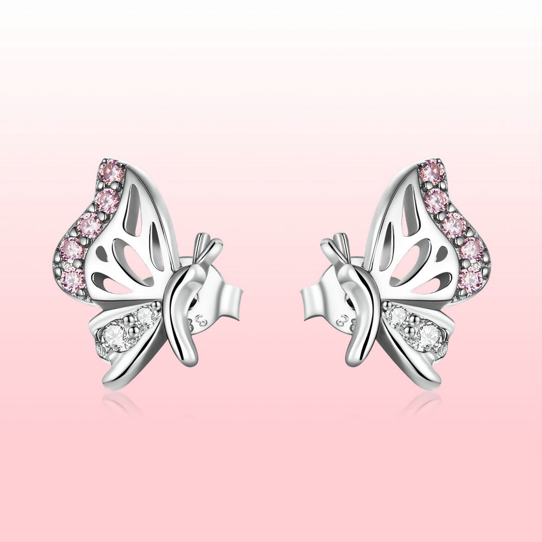 925 Sterling Silver Earrings with CZ in Pavé Setting