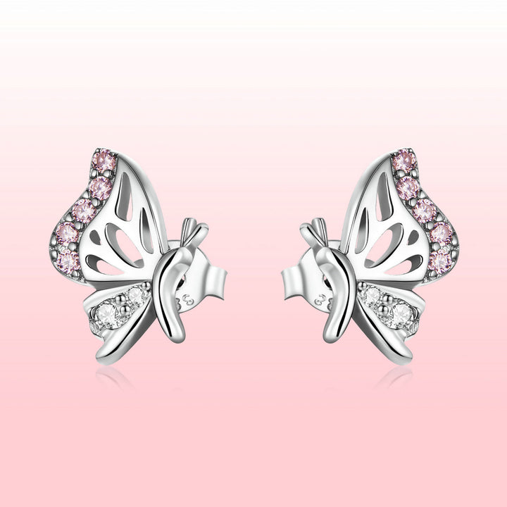 925 Sterling Silver Earrings with CZ in Pavé Setting
