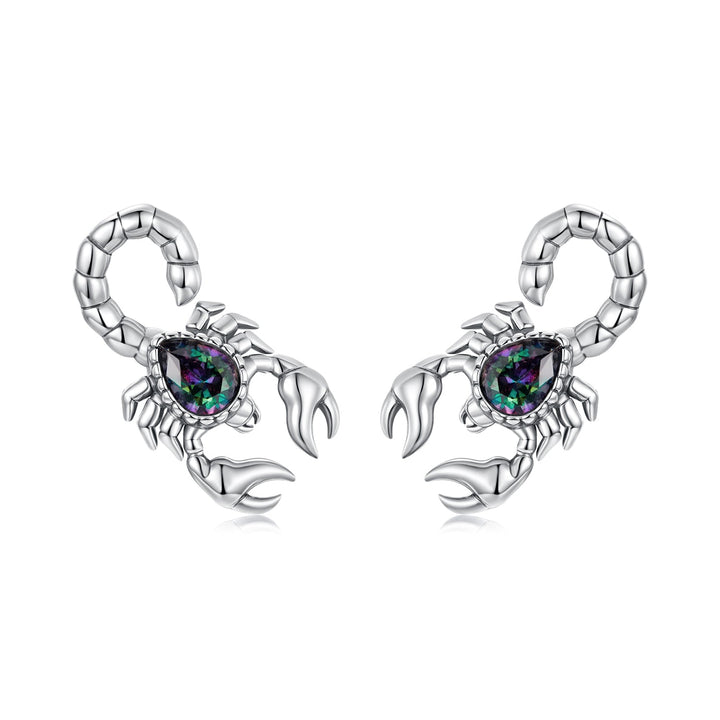 925 Sterling Silver Earrings with Pavé Setting CZ, Oxidized Silver, Size 0.8*1.5cm for Women