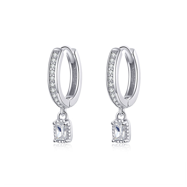 925 Sterling Silver 1.7cm Pavé Setting CZ Earrings