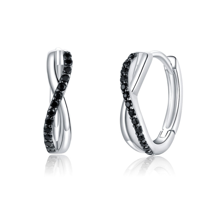 925 Sterling Silver Earrings 1.3*0.4cm with Pavé Setting CZ for Women