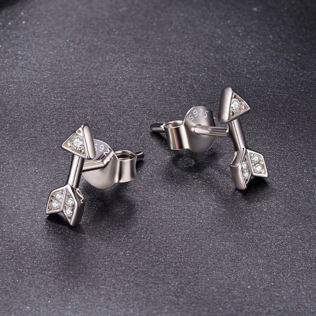 925 Sterling Silver 0.08ct and 0.12ct Moissanite Earrings in White Gold for Women