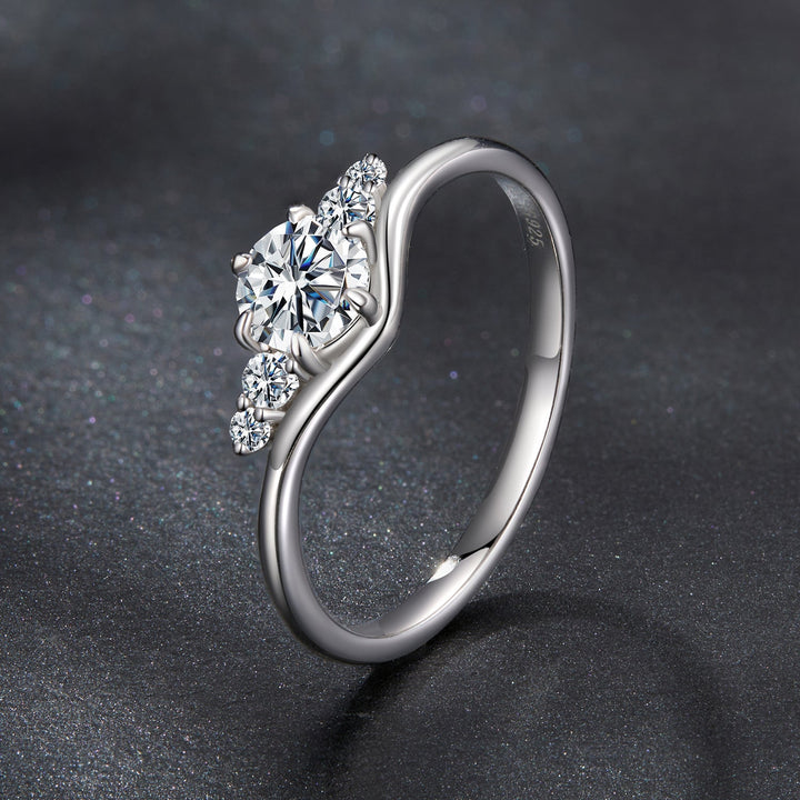 925 Sterling Silver Moissanite 0.15ct Ring Size 7 for Women