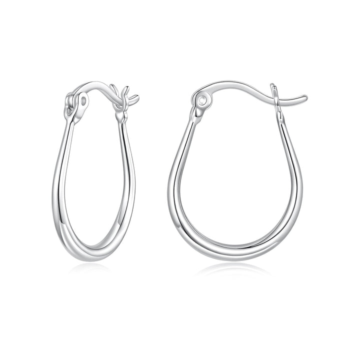 925 Sterling Silver Earrings for Women - 2.9x0.2cm, Plated White Gold, Style L