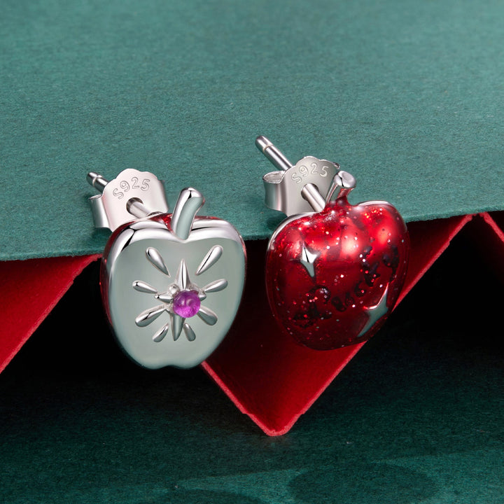 925 Sterling Silver Earrings with Synthetic Spinel &amp; Enamel, 1.1x0.8cm for Women