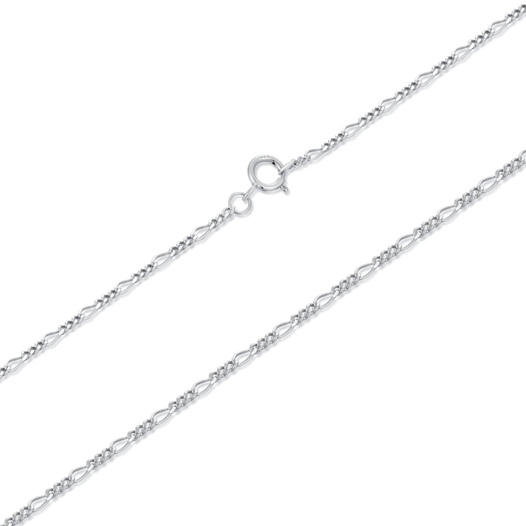 925 Sterling Silver 40cm Necklace with Plated White Gold