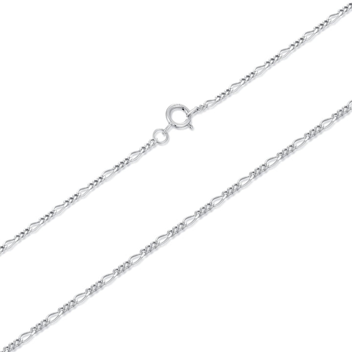 925 Sterling Silver 40cm Necklace with Plated White Gold