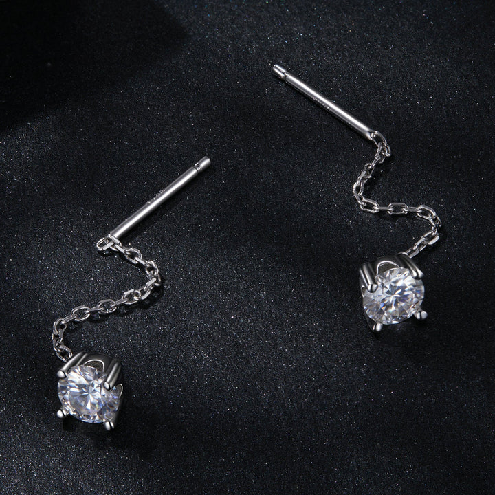 925 Sterling Silver 4.0 Carat Moissanite Earrings for Women