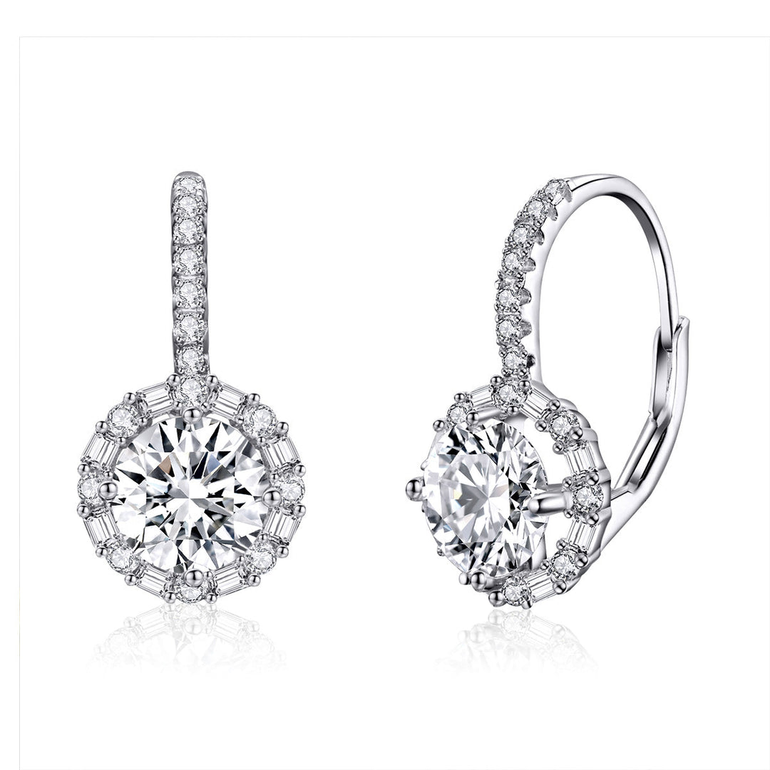 925 Sterling Silver Earrings with Pavé Set CZ for Women