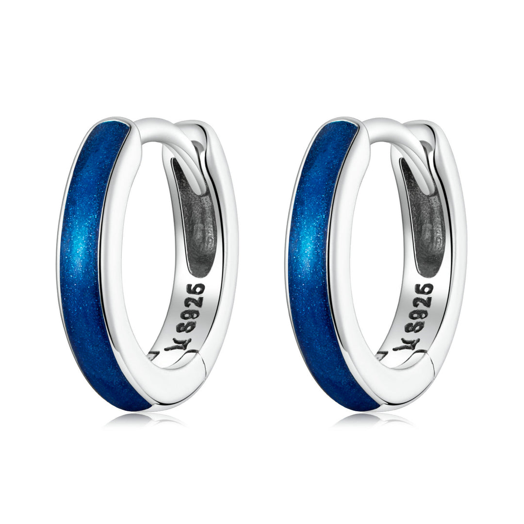 S925 Oxidized Silver Enamel Earrings