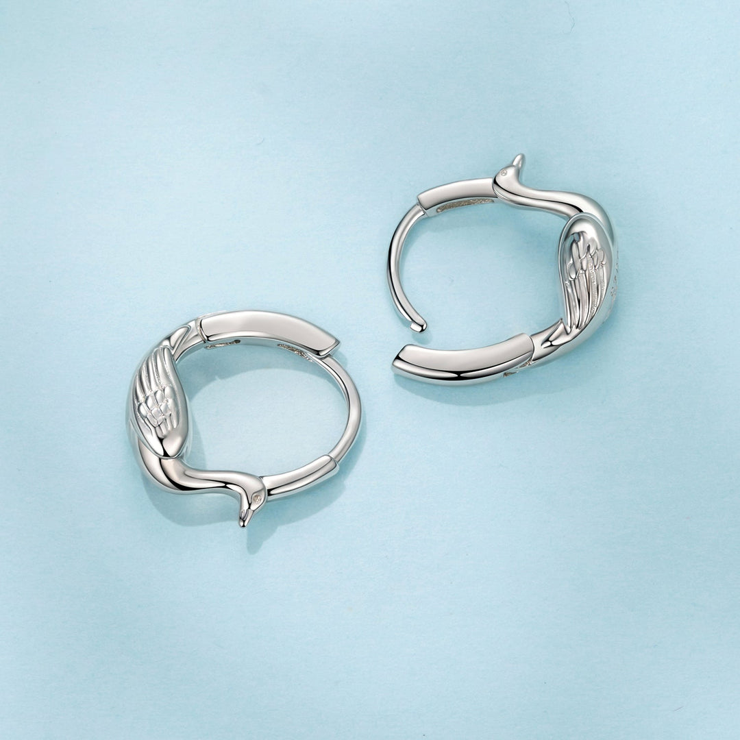 925 Sterling Silver Plated White Gold Hoop Earrings for Women