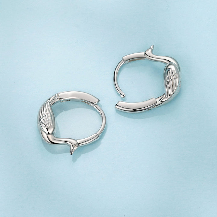 925 Sterling Silver Plated White Gold Hoop Earrings for Women