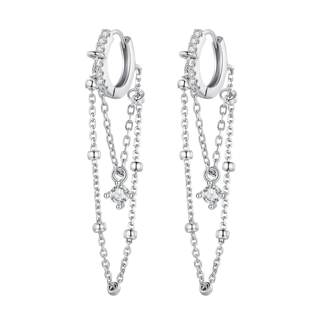 925 Sterling Silver Pavé Setting CZ Earrings for Women