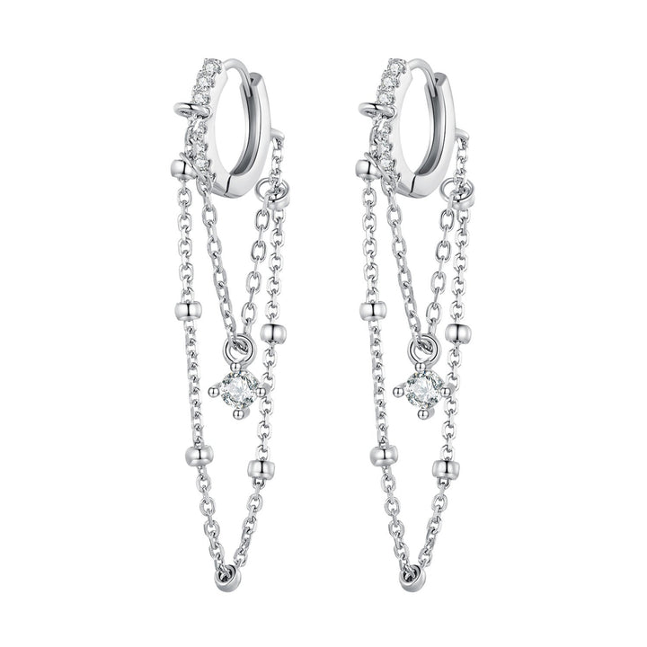925 Sterling Silver Pavé Setting CZ Earrings for Women