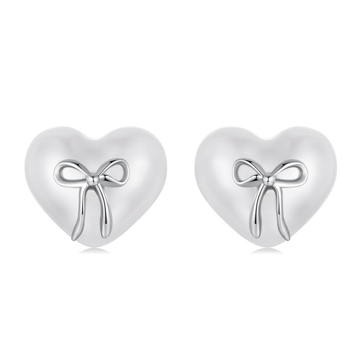 925 Sterling Silver Earrings with Quality Shell Pearl, Size 1*1.2cm for Women