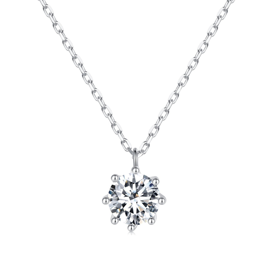 925 Sterling Silver Plated Platinum Moissanite Necklace 39+5cm for Women